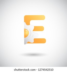 Letter E With Egg Logo Concept. Creative and Elegant Logo design Template.