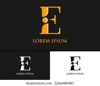 Letter E iE Ei luxury logo design template	