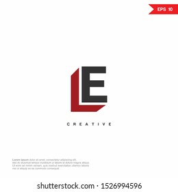 Letter E, EL, LE modern Logo icon monogram design. Vector graphic design template element.