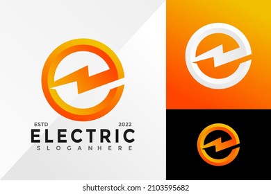 Letter E Electirc Bold Logo Design Vector illustration template