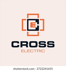 Plantilla de Vector de diseño de logotipo de concepto eléctrico letra E