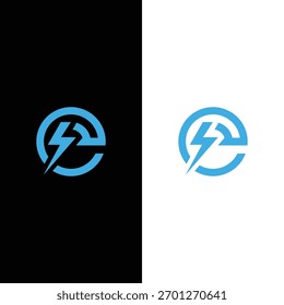 Letter E electric energy logo