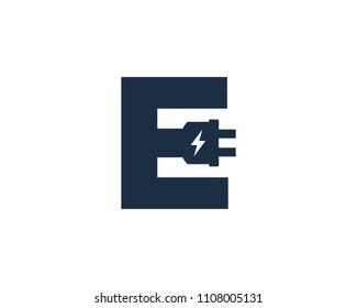 Letter E Electric Icon Logo Design Element