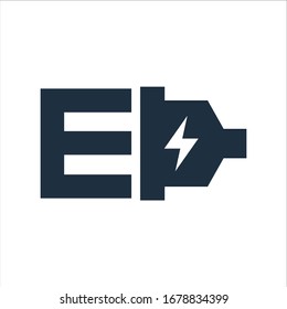 Letter E Electric Icon Logo Design Element