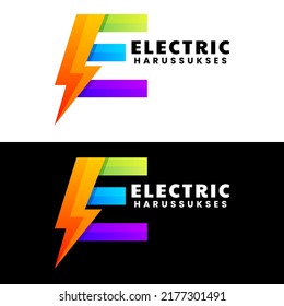 Letter E Electric Logo Design