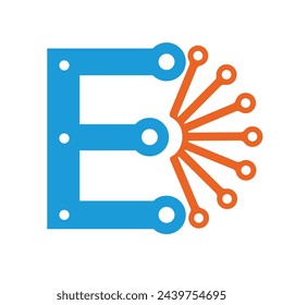 Letter E Electric Logo Design Vector illustration 