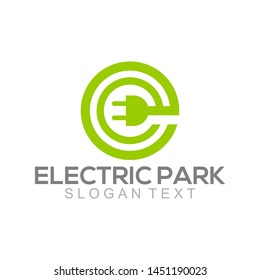 letter E electric park logo concept