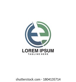 Logotipo de letra e alfabeto ELÉCTRICO
