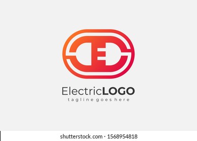 Letter E Electricity Logo Flat Vector Logo Design Template Element