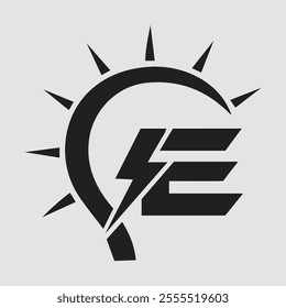 letter E, Electricity Logo and icon Vector design Template. Power Energy Logo Design Element for company and business. Letter E electric bulb Design Vector Template.