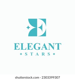 Letter E Elegant with Star, D Inside of E Logo Design for Business or Industry Logo Template