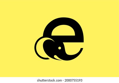 Letter e elephant logo design