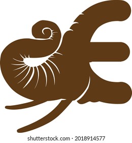 Letter e elephant logo Design Vector