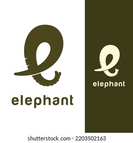 letter E elephant trunk logo