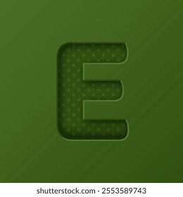 letter E embossed on paper