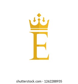 Letter E emperor icon logo crown gold premium luxury
