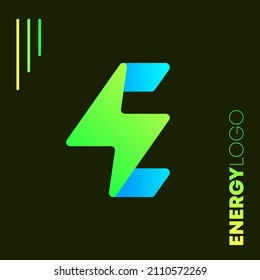 Design-Symbol für Energiebolzzeichen-Design-Vorlage des Buchstaben E	
