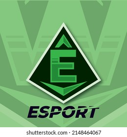 Letter E esport logo, triangle esport logo design template, badge esport logo illustration vector