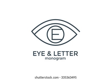 Letter E and eye monogram logo.