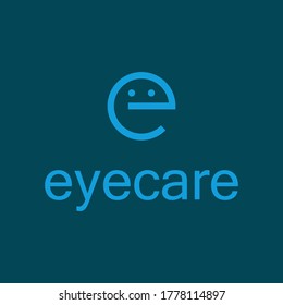 Letter e eyecare logo. Vector letter e icon. Stock illustration