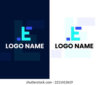 Buchstabe e f mit I-Logo-Design-Vorlage