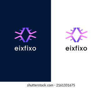 letra e y f plantilla moderna de diseño de logotipo