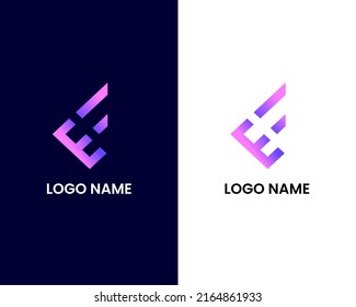 Schreibvorlage e und Design des modernen Logos