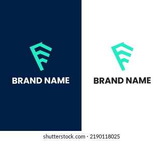 letra e y f plantilla moderna de diseño de logotipo