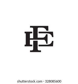 letter E and F monogram logo