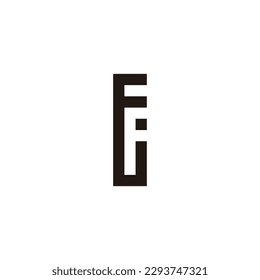Letter E, f and i rectangle geometric symbol simple logo vector