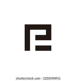 Letter e and F square geometric symbol simple logo vector