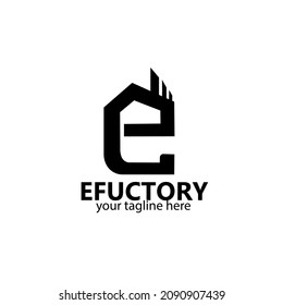 letter E factory logo is suitable for company logos or community logos, a simple logo vector design