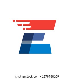 Letter E fast speed motion logo. Oblique font with red line for sportswear labels, delivery poster, racing identity, taxi cards etc.