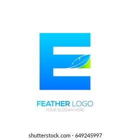 Letter E with Feather logo, Lawyer logotype for your Corporate identity
