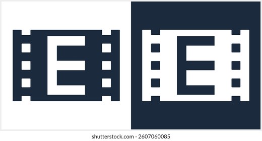 Letter E Film Logo design Icon abstract Vector