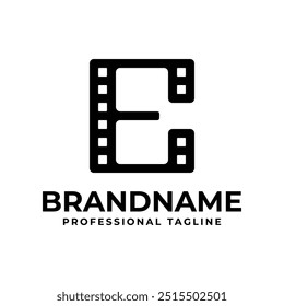 Logotipo de la película de la letra E, perfecto para los estudios de la producción del cine o del cine