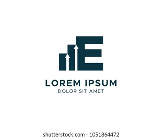 Letter E Financial Chart Logo Design
