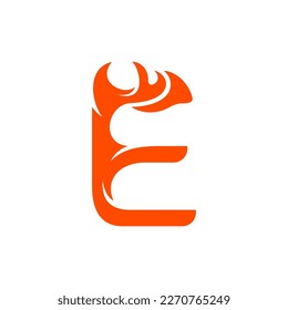 Ilustración de la letra e llama diseño de logotipo creativo