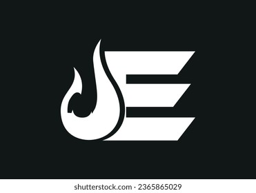 Letter E Flame Logo Design, Modern Logo Designs Vector Illustration Template