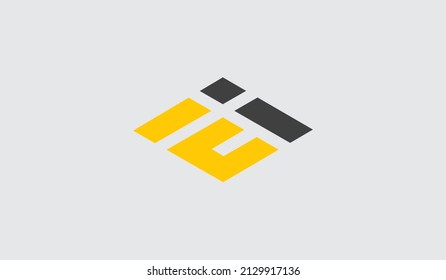 Letter E and I Flat Design Logo