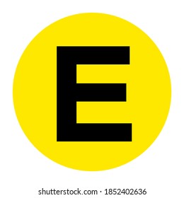 Letter E Floor Marker Symbol, Vector Illustration, Isolate On White Background Label. EPS10