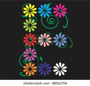 Letter e floral