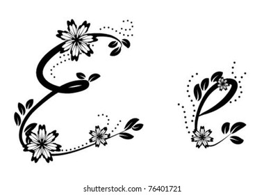 Letter E (floral font)