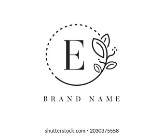 Letter E Floral Logo Design Template Vector