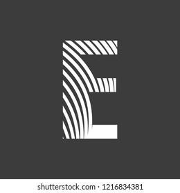 letter E font typography art deco 20s on gray background editable vector