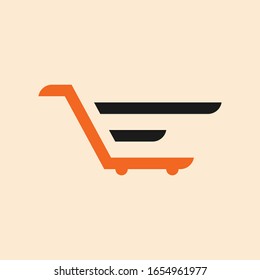 Carta E formando un carrito para la compra fácil