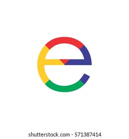 letter e in four colors design logo vector