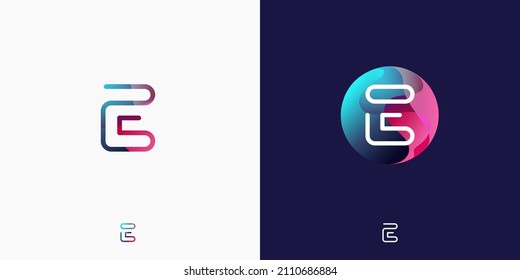 Letter E Futuristic Sophisticated Techy Style Stock Vector (Royalty ...