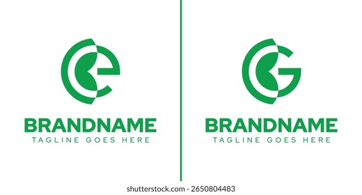 Letra E G BE BG Leaf Logo, simbolizando crescimento, natureza e sustentabilidade