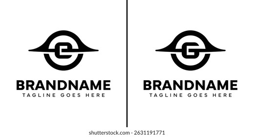 Letra E e G Black Hole Logo, simbolizando mistério, profundidade e energia poderosa